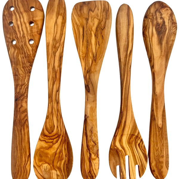 Olive Wood Kitchen Servers Set -5 pcs