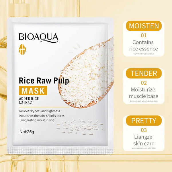 Bioaqua Face Care Sheet Masks Rice Nourishing Moisturizing - JDrop.Shop