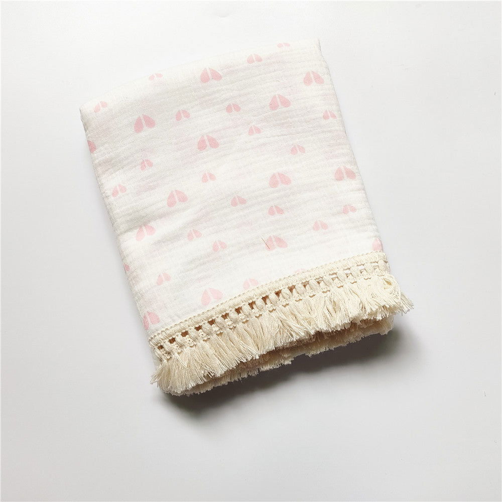 Infant Cotton Printed Tassel Blanket - JDrop.Shop