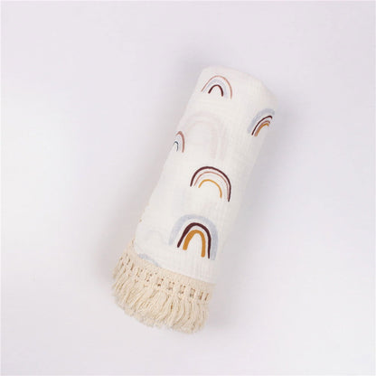 Infant Cotton Printed Tassel Blanket - JDrop.Shop