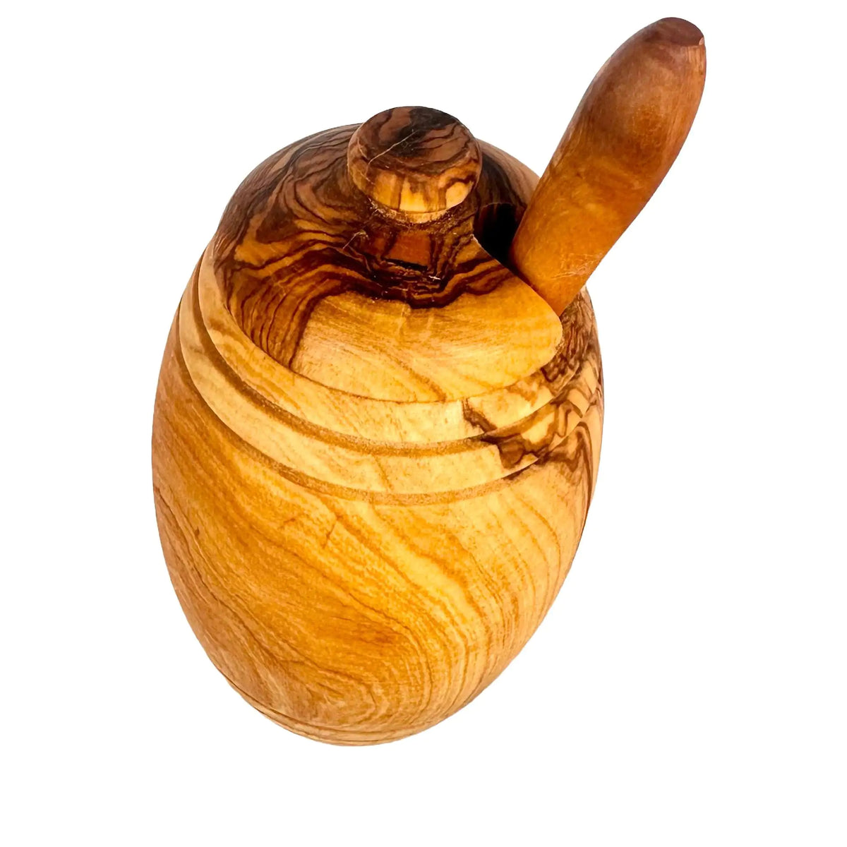 Olive Wood Honey Pot w/Honey Dipper