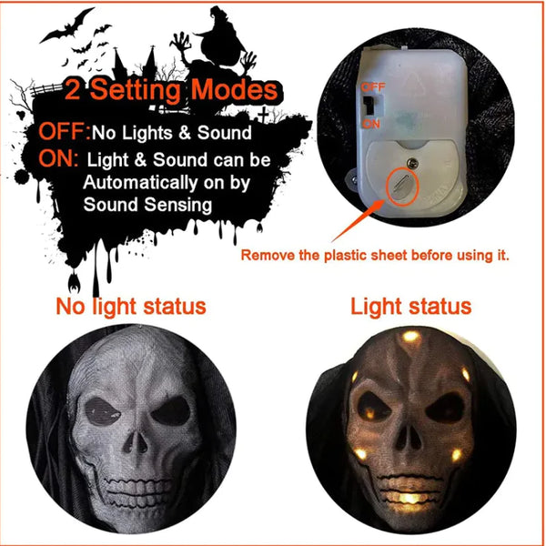 LED Hanging Skull Ghost Halloween Decor