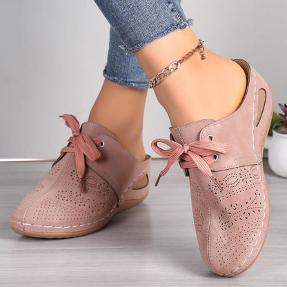 Lace-Up Round Toe Wedge Sandals - JDrop.Shop