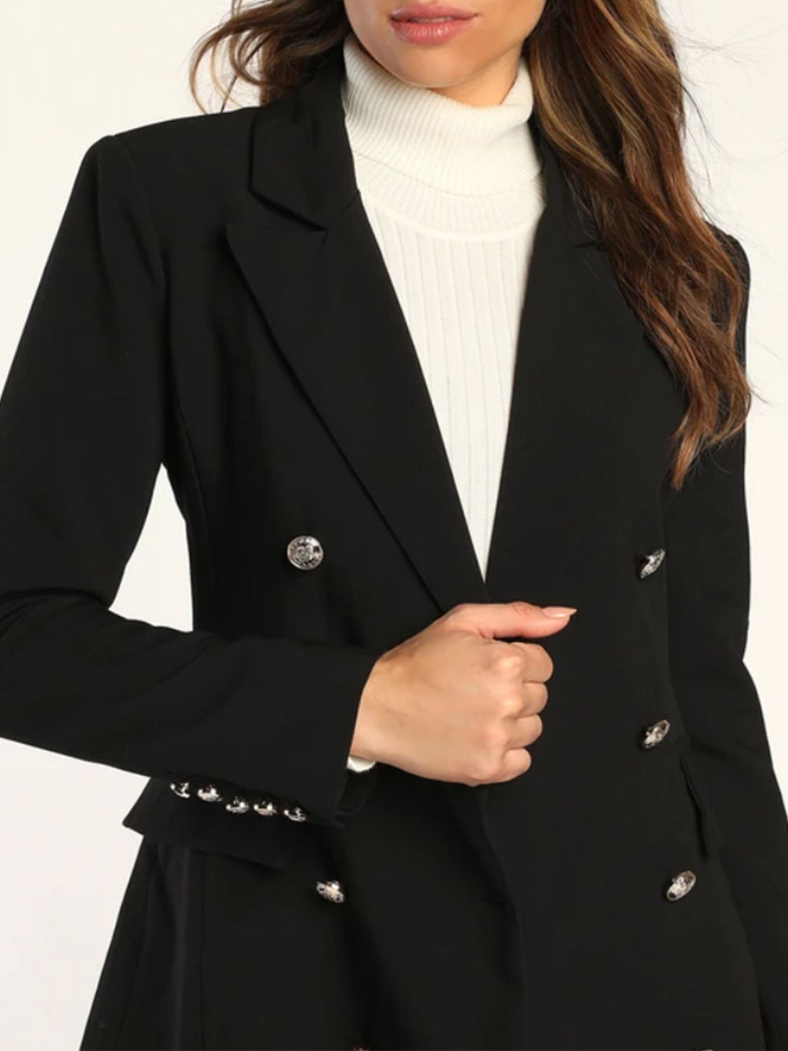 Lapel Collar Long Sleeve Blazer - JDrop.Shop