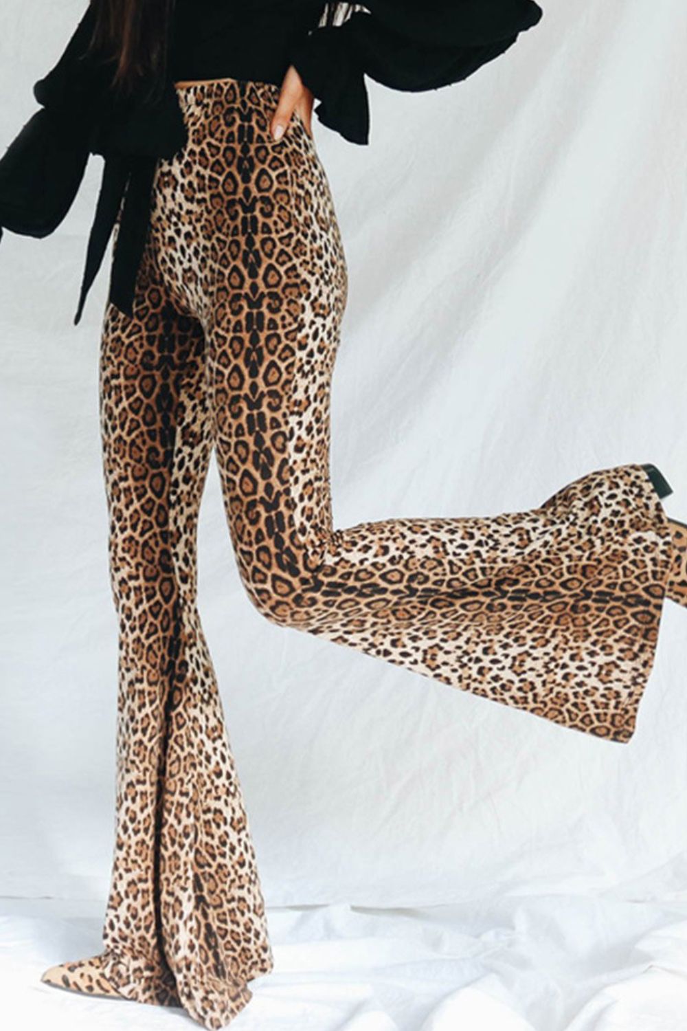 Leopard Print Flare Leg Pants - JDrop.Shop