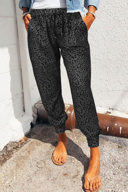 Leopard Print Joggers with Pockets - JDrop.Shop