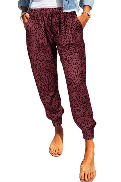 Leopard Print Joggers with Pockets - JDrop.Shop