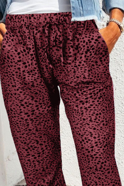 Leopard Print Joggers with Pockets - JDrop.Shop