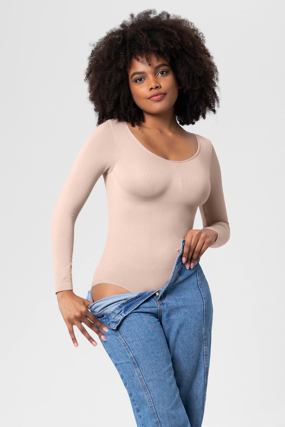 Long Sleeve Shaping Bodysuit - JDrop.Shop