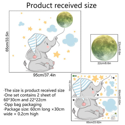 Luminous Moon Elephant Wall Sticker - JDrop.Shop