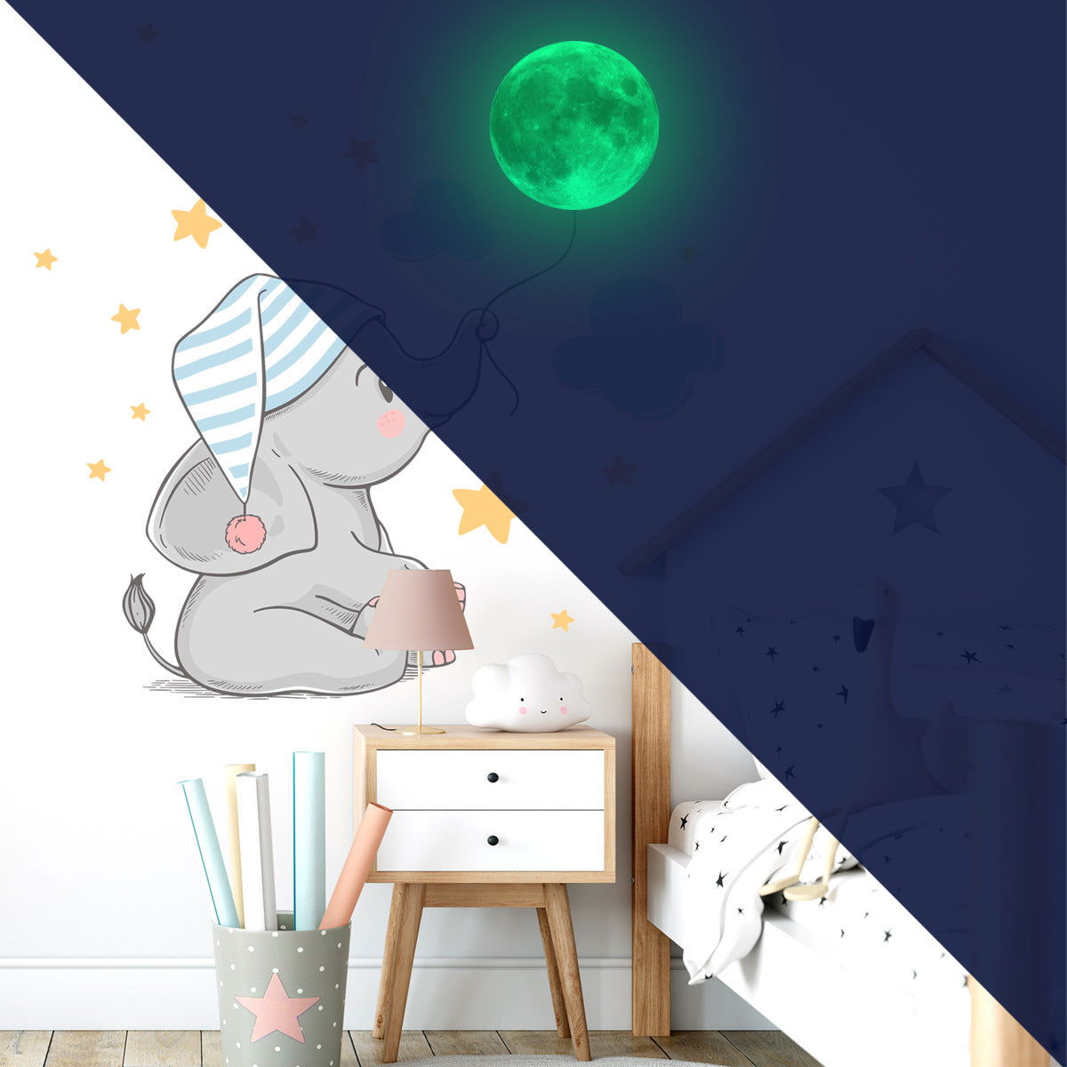 Luminous Moon Elephant Wall Sticker - JDrop.Shop