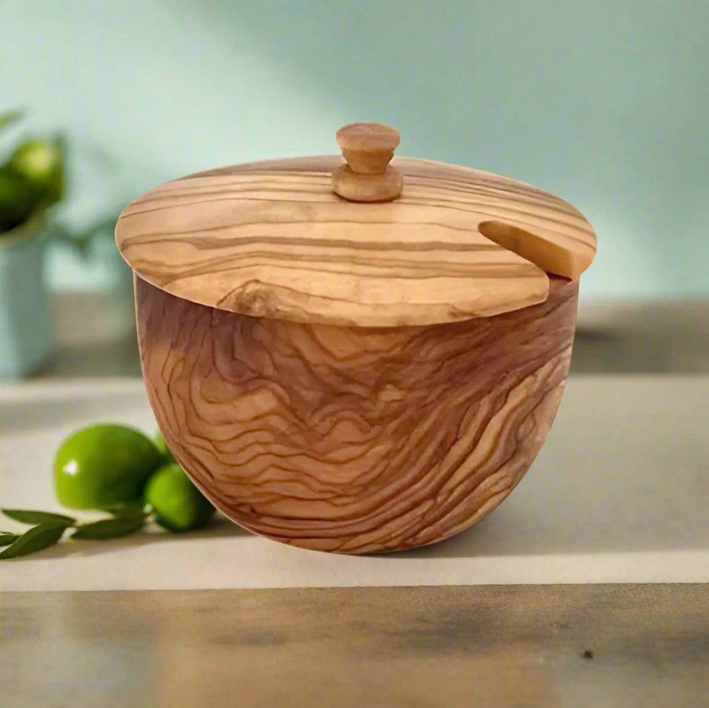 Mediterranean Olive Wood Canister - JDrop.Shop