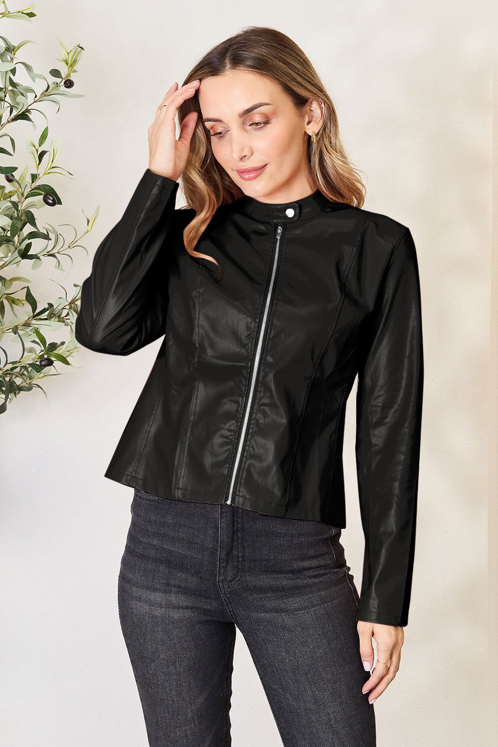 Mock Neck Zip Up Jacket - JDrop.Shop