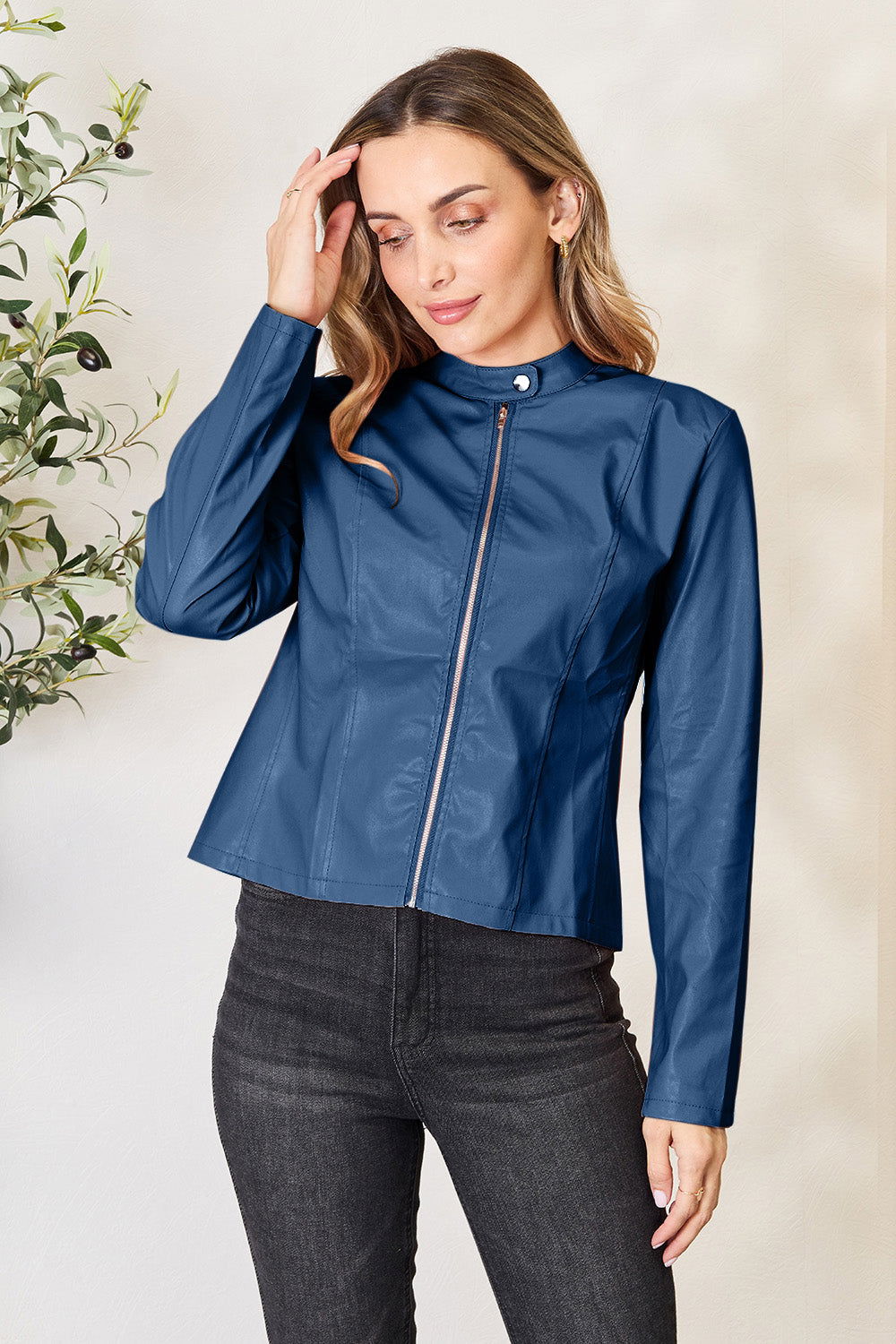 Mock Neck Zip Up Jacket - JDrop.Shop