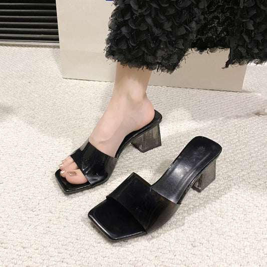 Open Toe Block Heel Sandals - JDrop.Shop