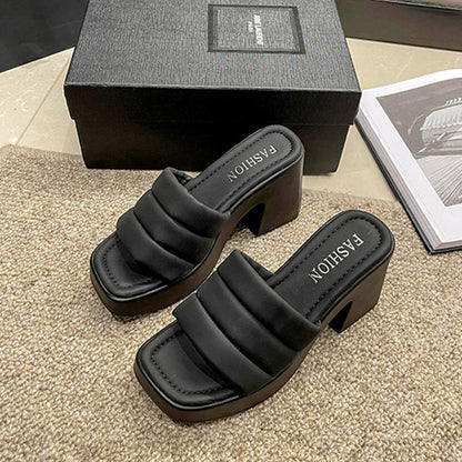 Open Toe Block Heel Sandals - JDrop.Shop