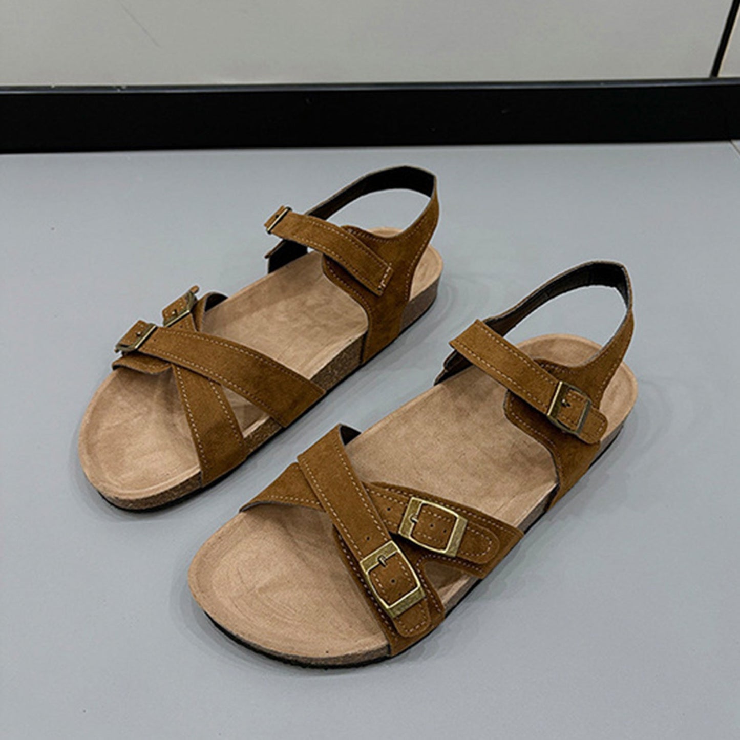 Open Toe Flat Buckle Sandals - JDrop.Shop