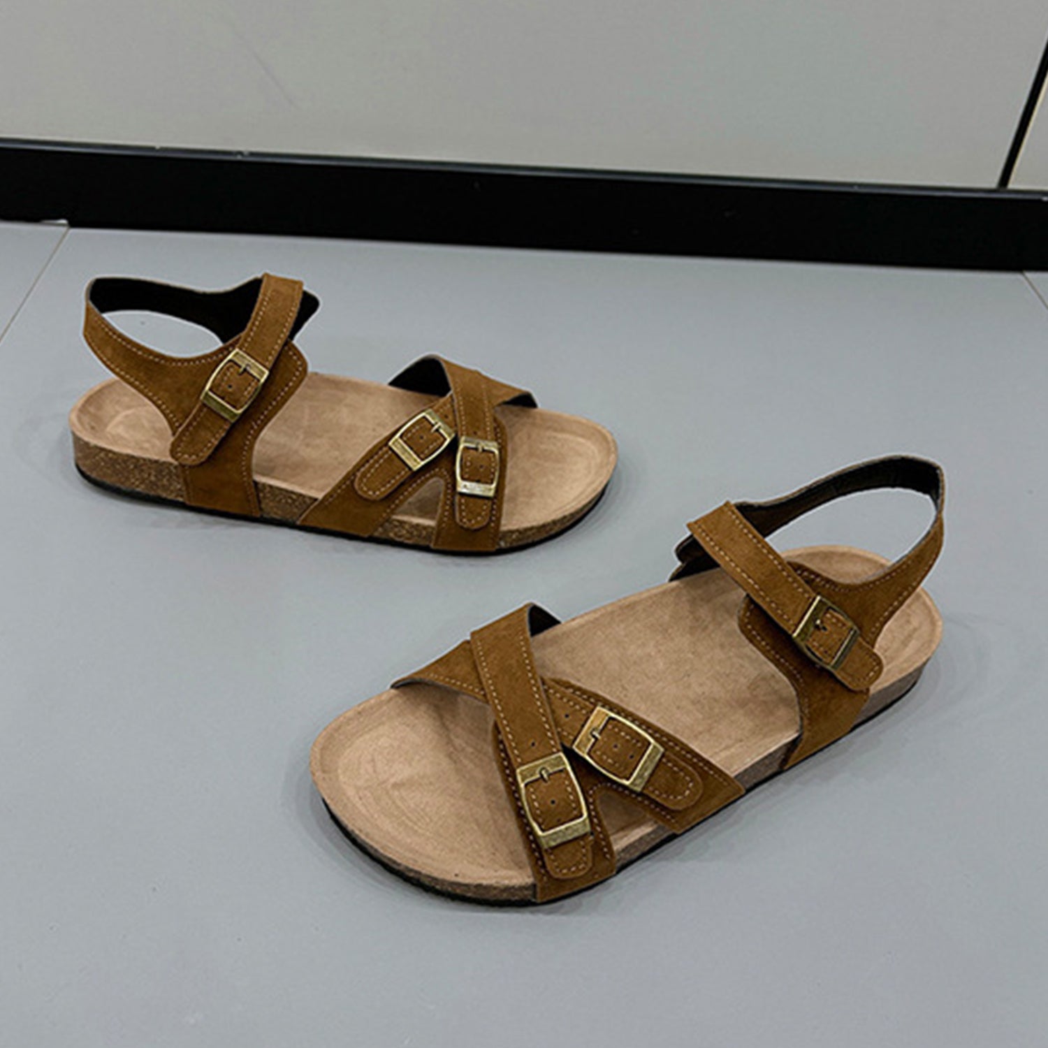 Open Toe Flat Buckle Sandals - JDrop.Shop