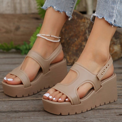 Open Toe Wedge Sandals - JDrop.Shop