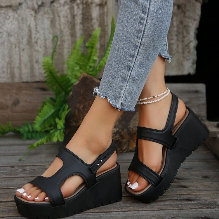 Open Toe Wedge Sandals - JDrop.Shop