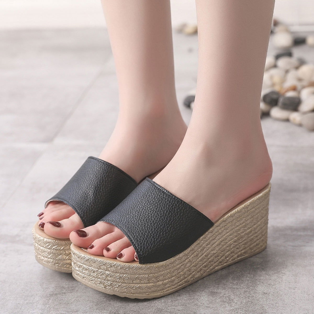 PU Leather Open Toe Sandals - JDrop.Shop