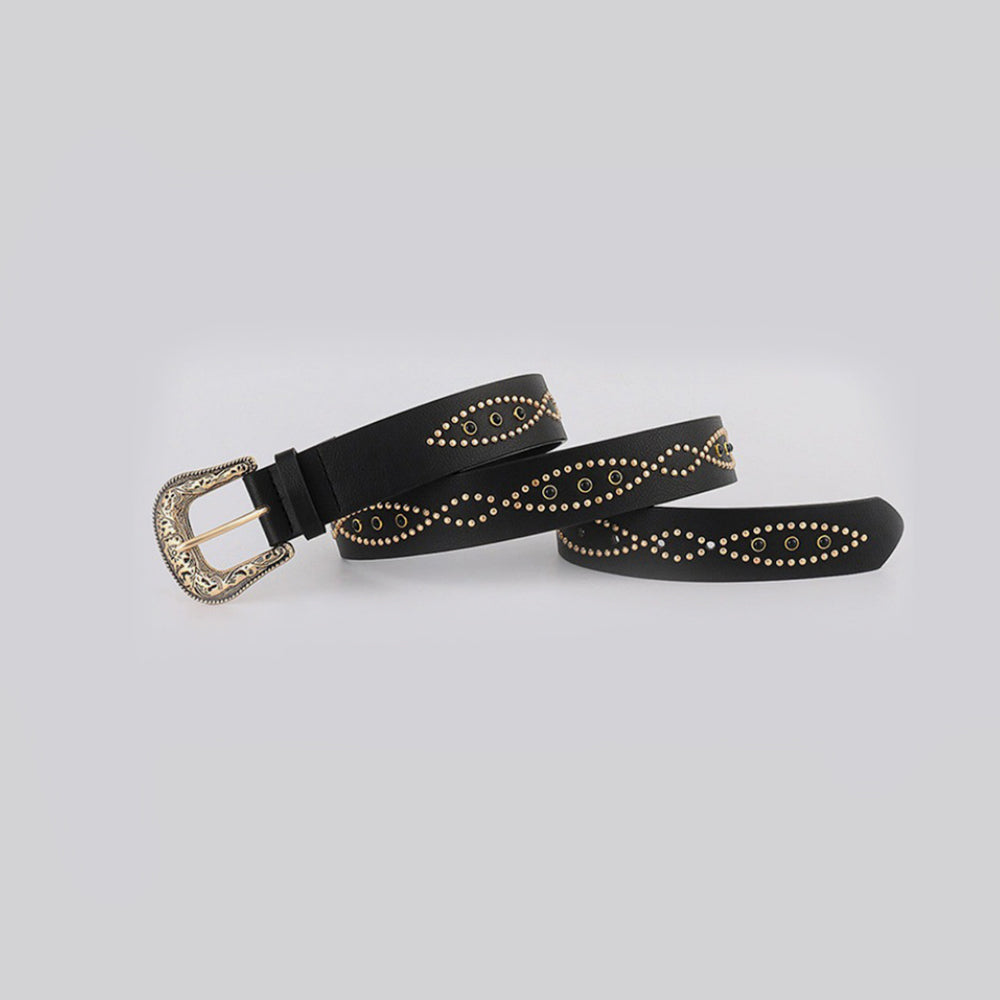 PU Leather Rhinestone Belt - JDrop.Shop