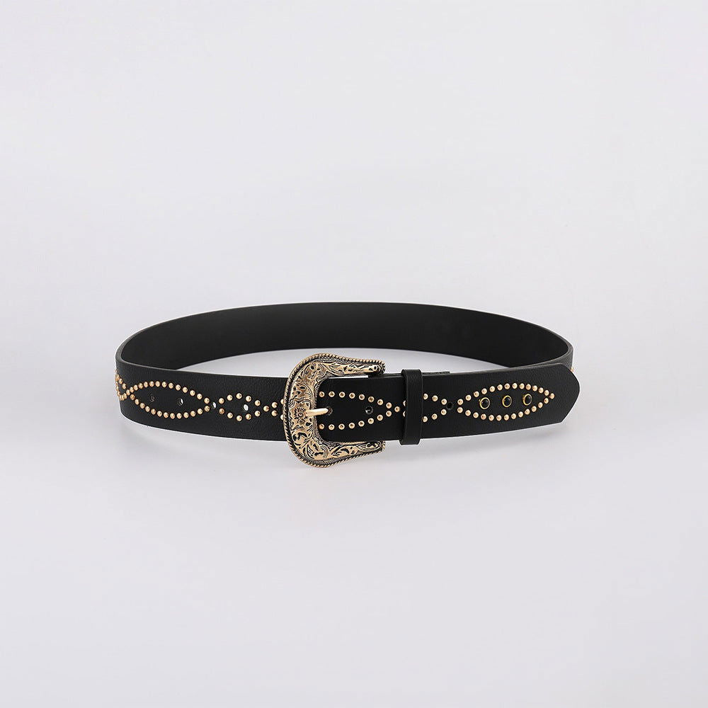 PU Leather Rhinestone Belt - JDrop.Shop