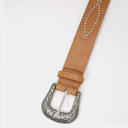 PU Leather Rhinestone Belt - JDrop.Shop