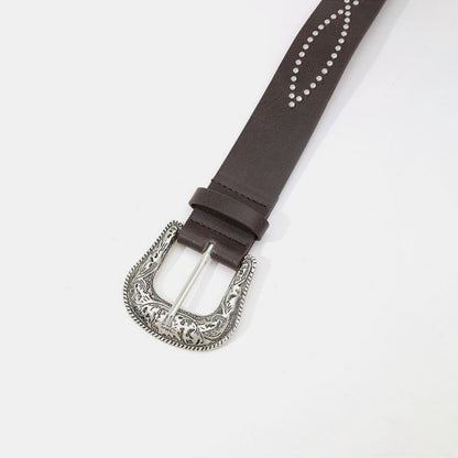 PU Leather Rhinestone Belt - JDrop.Shop