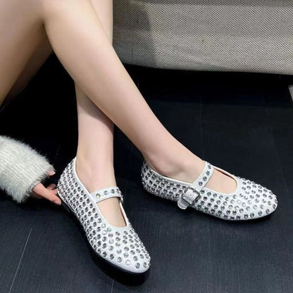 PU Leather Studded Flat Loafers - JDrop.Shop