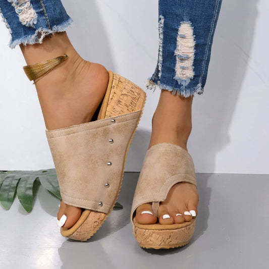 PU Leather Wedge Sandals - JDrop.Shop