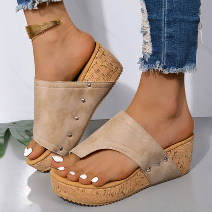 PU Leather Wedge Sandals - JDrop.Shop