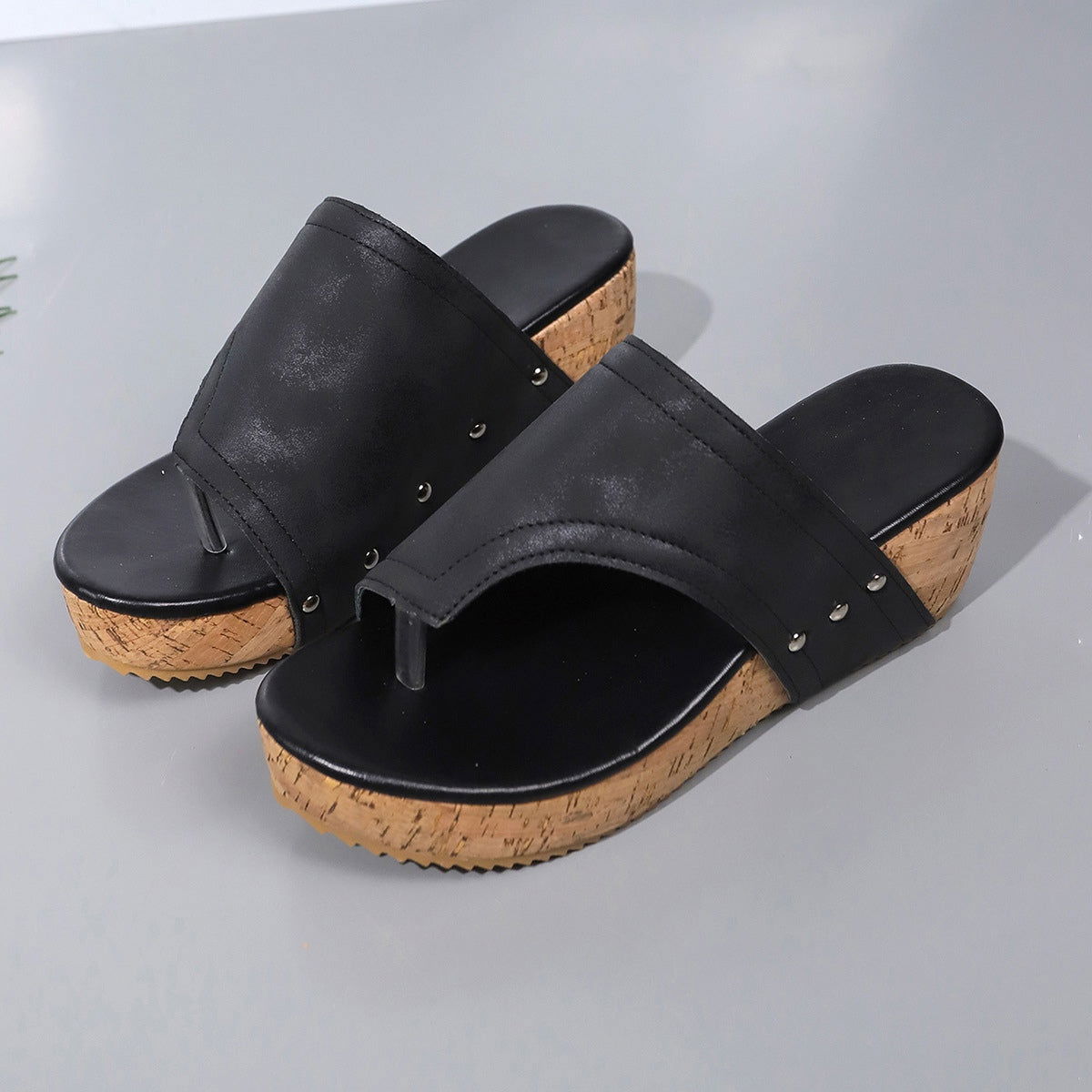 PU Leather Wedge Sandals - JDrop.Shop