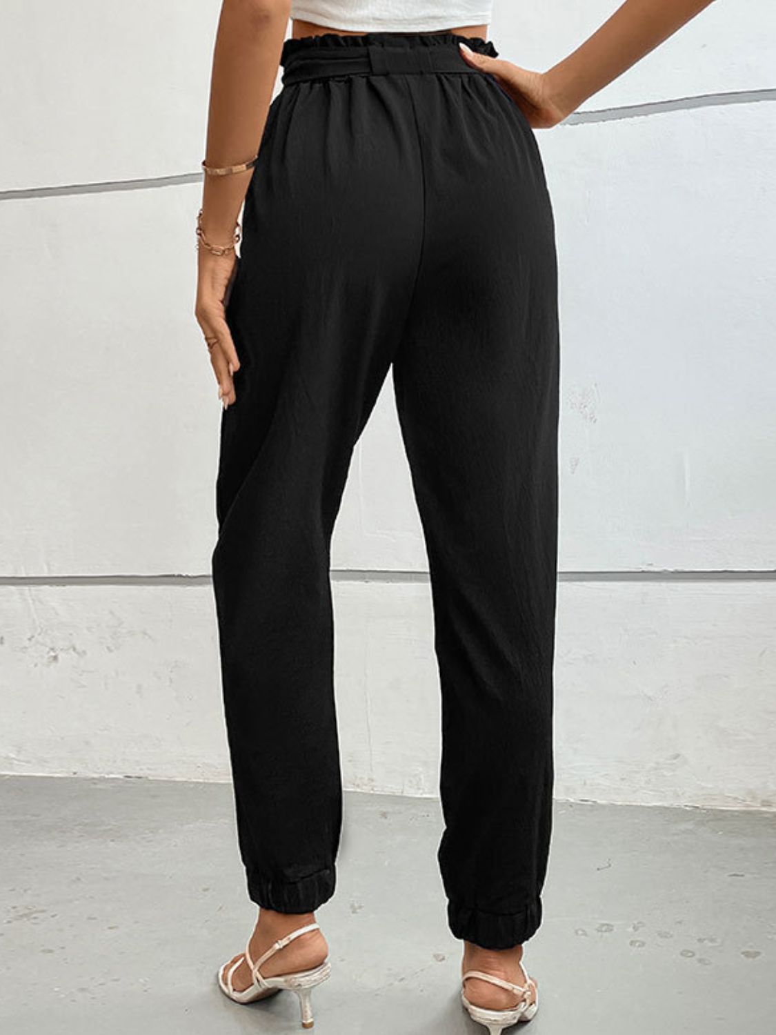 Perfee Tie Front Long Pants - JDrop.Shop