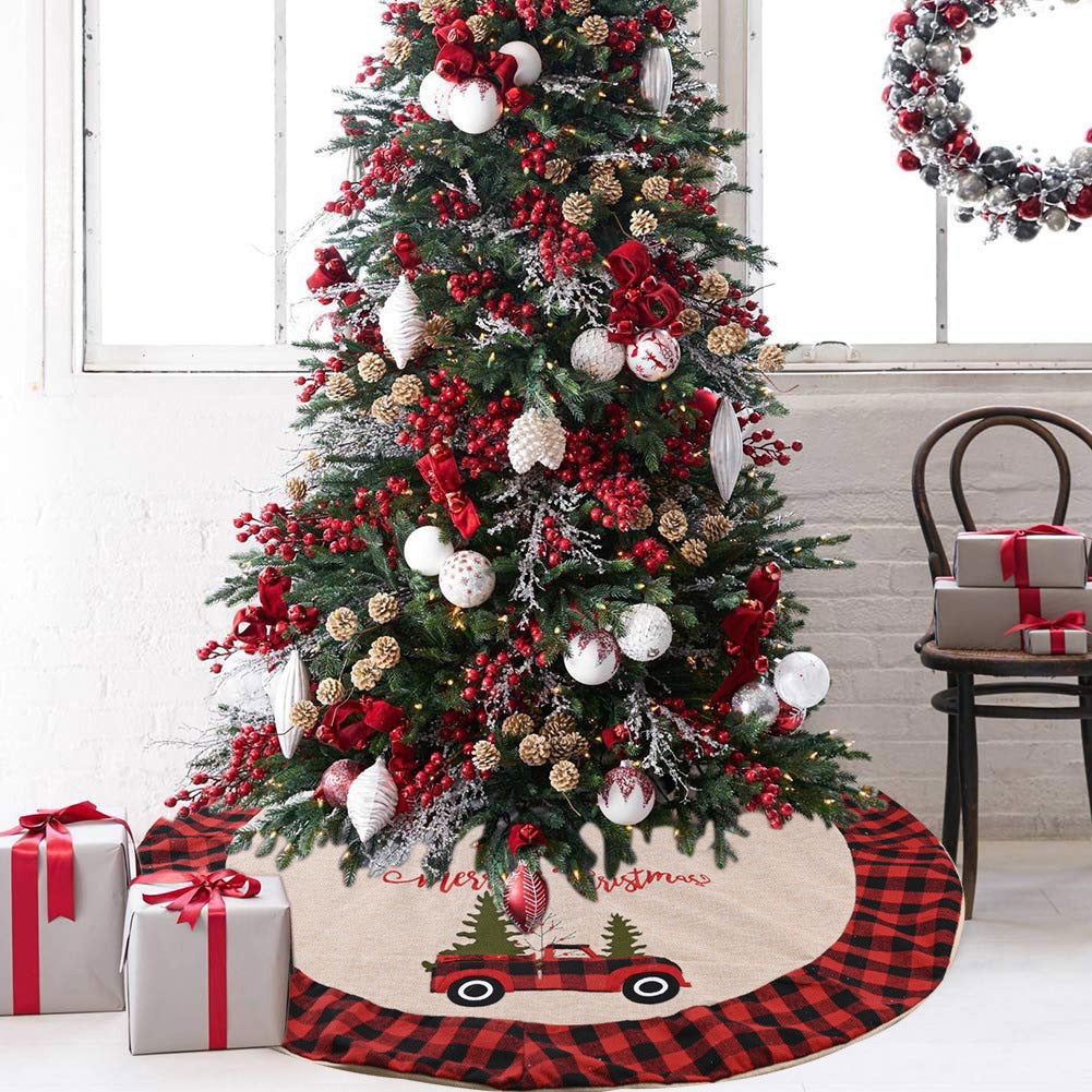 Plaid Christmas Tree Skirt - JDrop.Shop