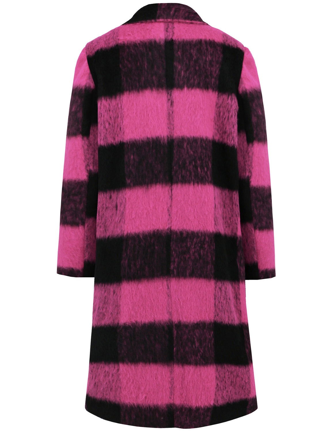 Plaid Double-Breasted Long Sleeve Coat - JDrop.Shop