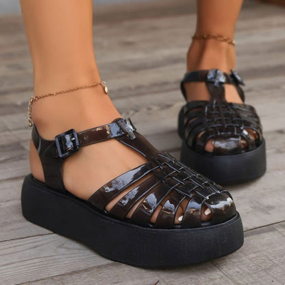 Plastic Woven Platform Sandals - JDrop.Shop