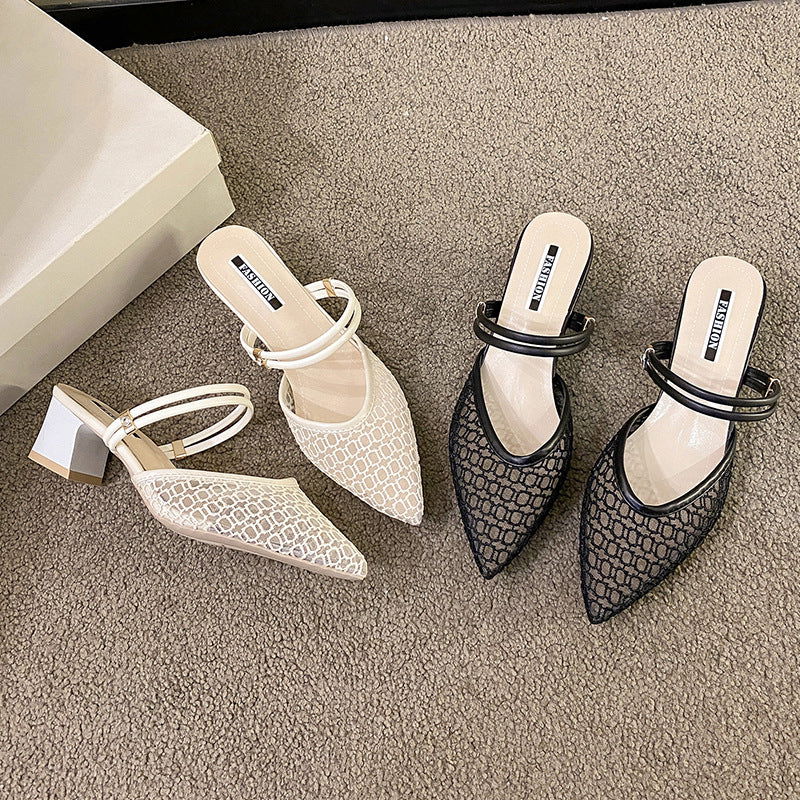 Point Toe Block Heel Sandals - JDrop.Shop