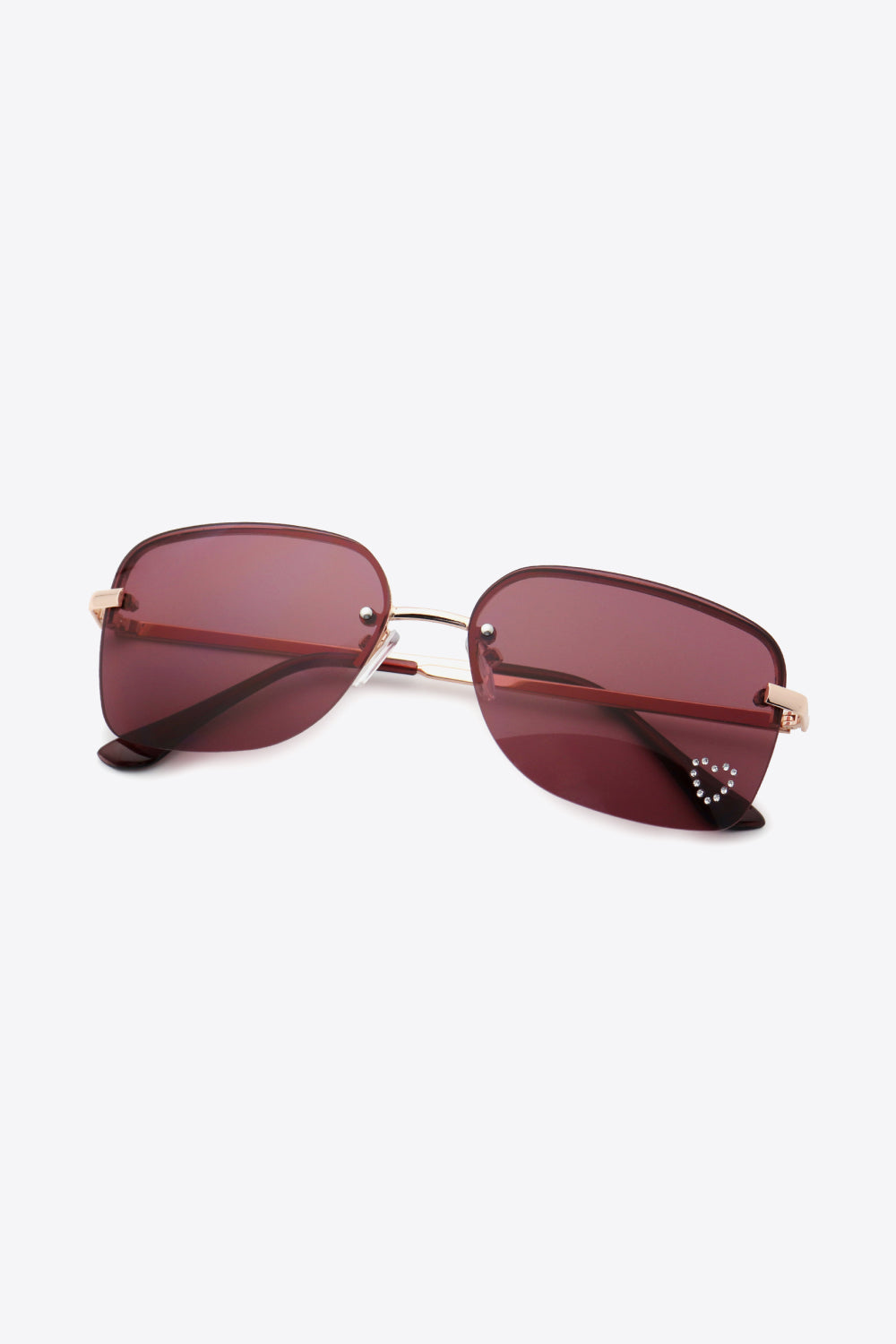 Rhinestone Heart Metal Frame Sunglasses - JDrop.Shop