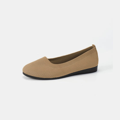 Round Toe Knit Ballet Flats - JDrop.Shop