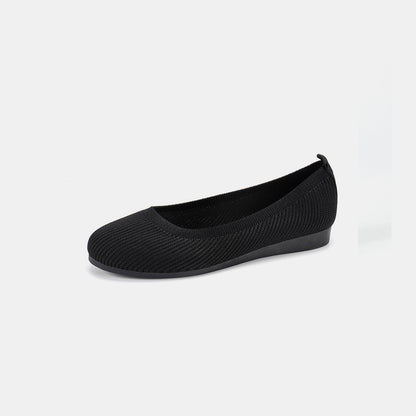 Round Toe Knit Ballet Flats - JDrop.Shop