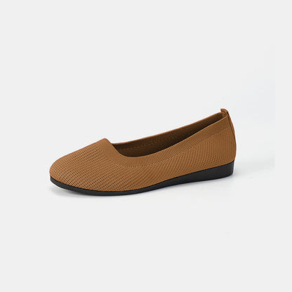 Round Toe Knit Ballet Flats - JDrop.Shop