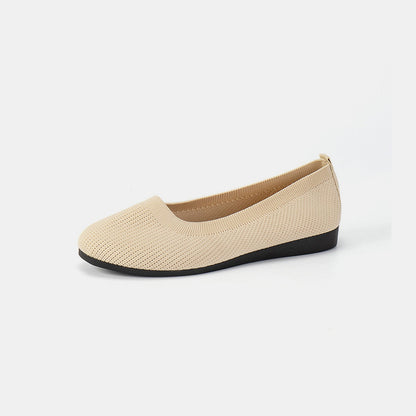 Round Toe Knit Ballet Flats - JDrop.Shop