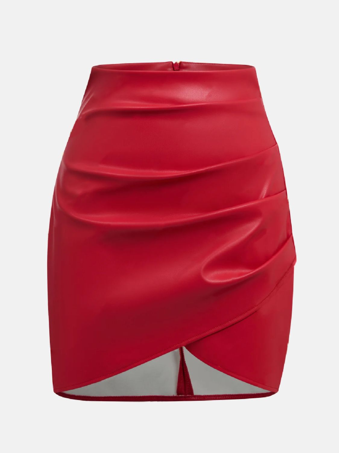 Ruched Asymmetrical Hem Skirt - JDrop.Shop