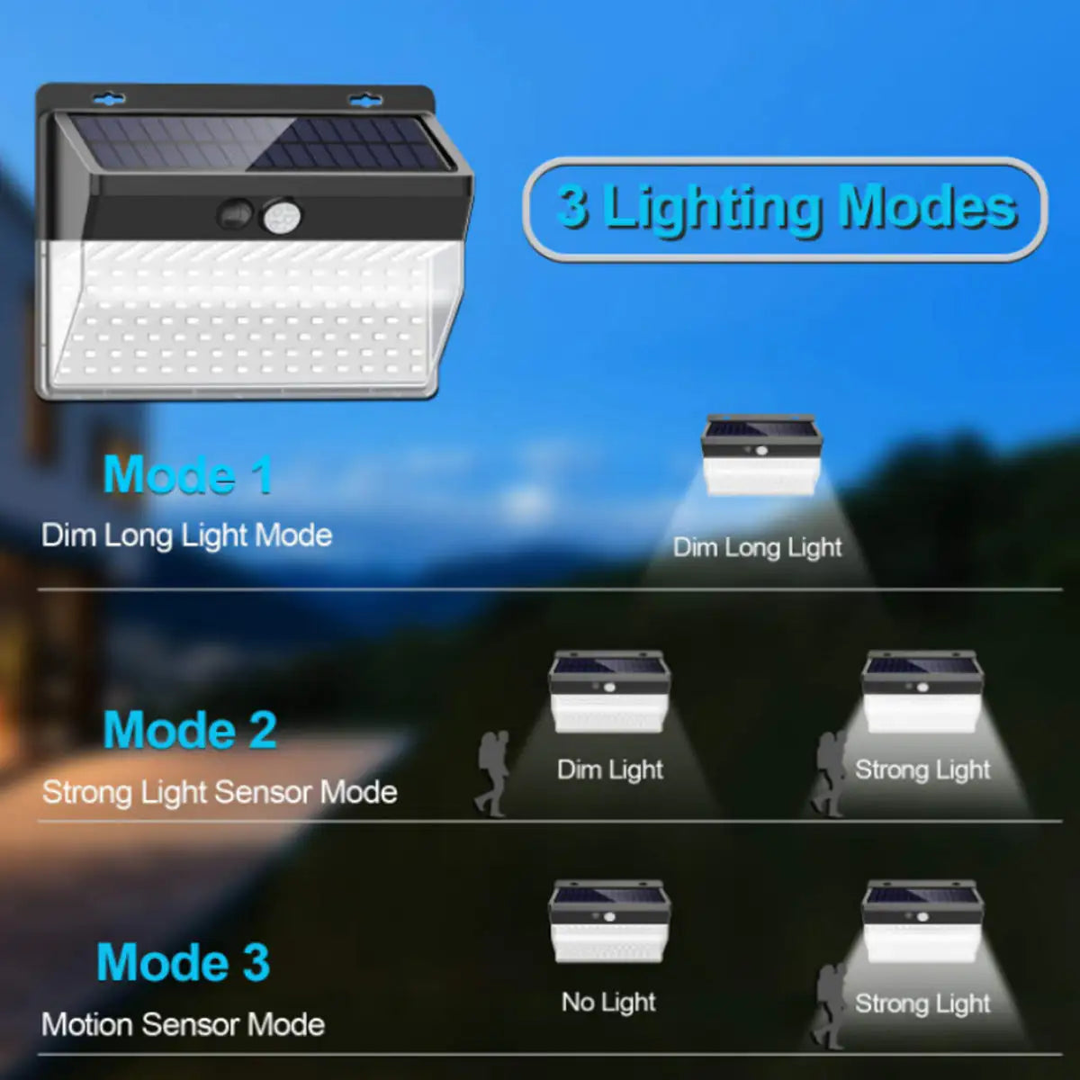 LED Cluster Lights Solar Power Motion Sensor