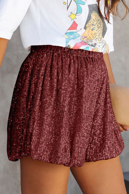 Sequin Elastic Waist Shorts - JDrop.Shop