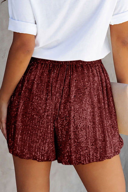 Sequin Elastic Waist Shorts - JDrop.Shop