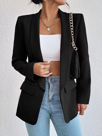 Shawl Collar Long Sleeve Blazer - JDrop.Shop