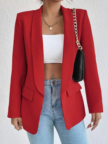 Shawl Collar Long Sleeve Blazer - JDrop.Shop