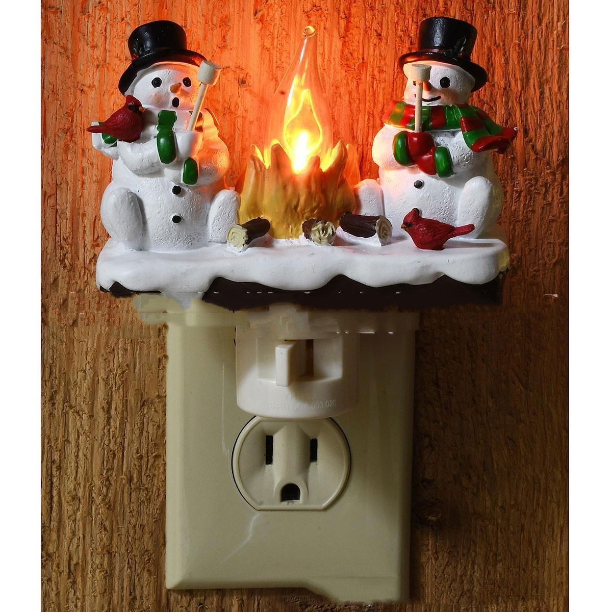 Snowman And Campfire Night Light - JDrop.Shop